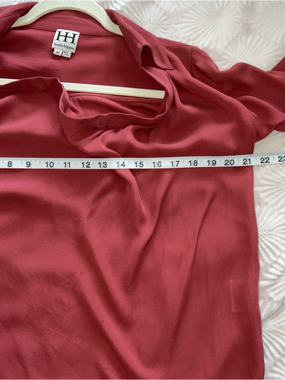 Haute Hippie silk Women's Rust Red Draped Blouse M - Picture 7 of 11